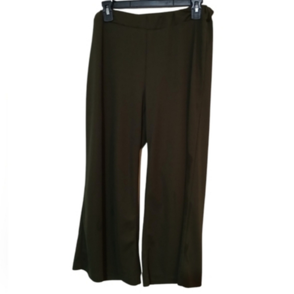 Mon - Ami Dark Green Wide Leg Cropped Pants size 2 Womans